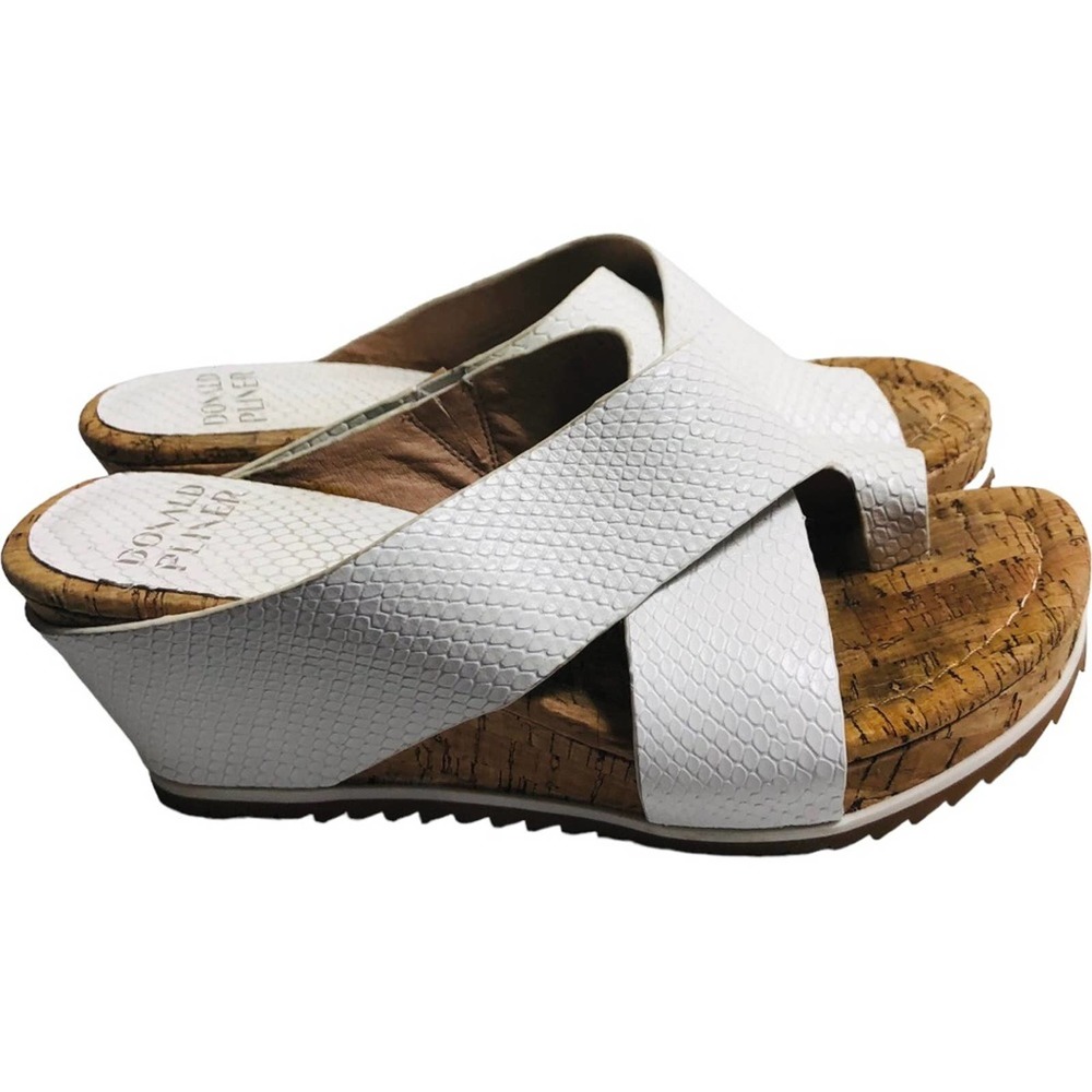 Donald J. Pliner White Cork Wedge Sandals - Picture 2 of 9